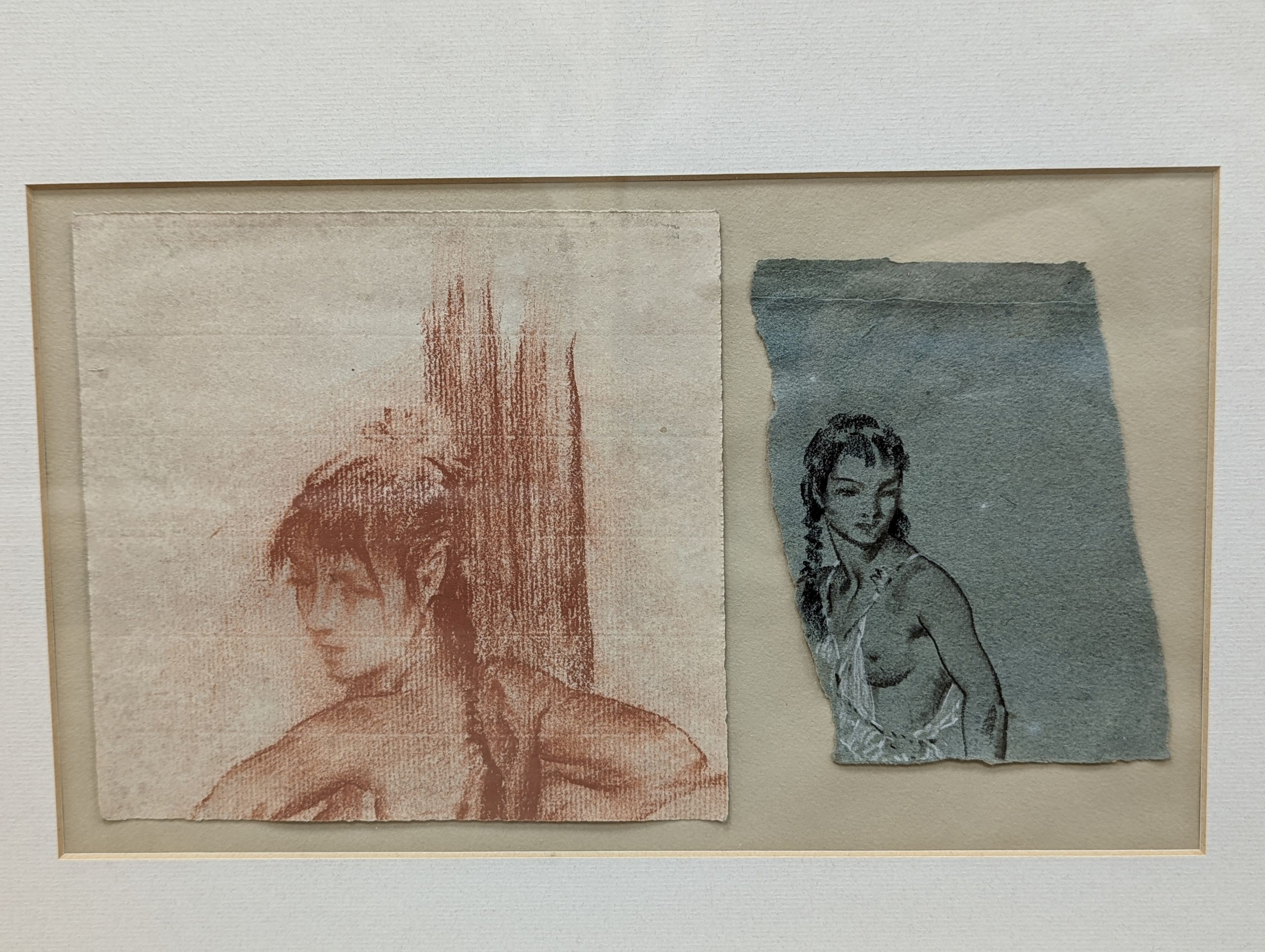 Sir William Russell Flint (1880-1969), Three studies of models, one inscribed 'Two Studies', conte crayon, largest 19 x 21cm